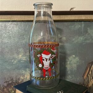 VTG Christmas cow milk jug